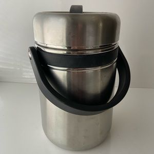 Stainless steel lunch box multiple layer dual compartment rice soup bowl thermos